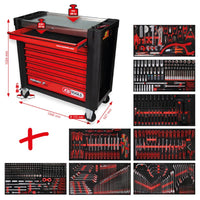 KS Tools Werkstattwagen-Satz P25 mit 564 Werkzeugen für 8 Schubladen