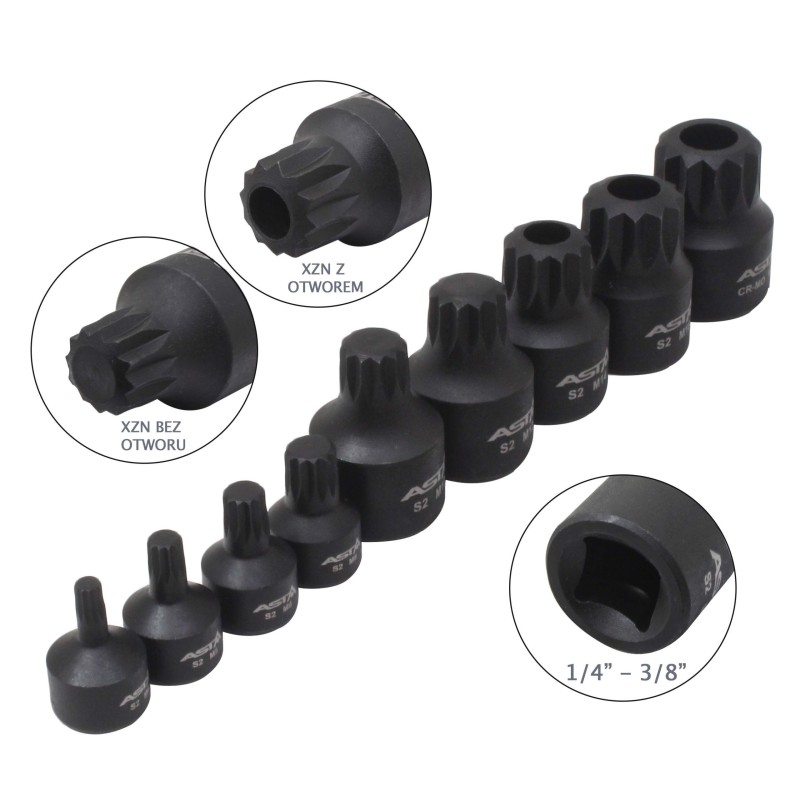 Kraft Steckschlüssel Set Vielzahn 1/4″ – 3/8″